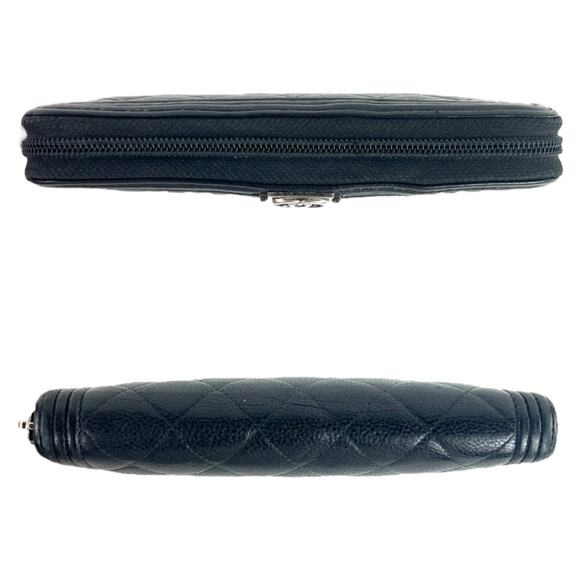 Chanel CC Boy Caviar Leather Zip Around Wallet - Picture 5 of 9